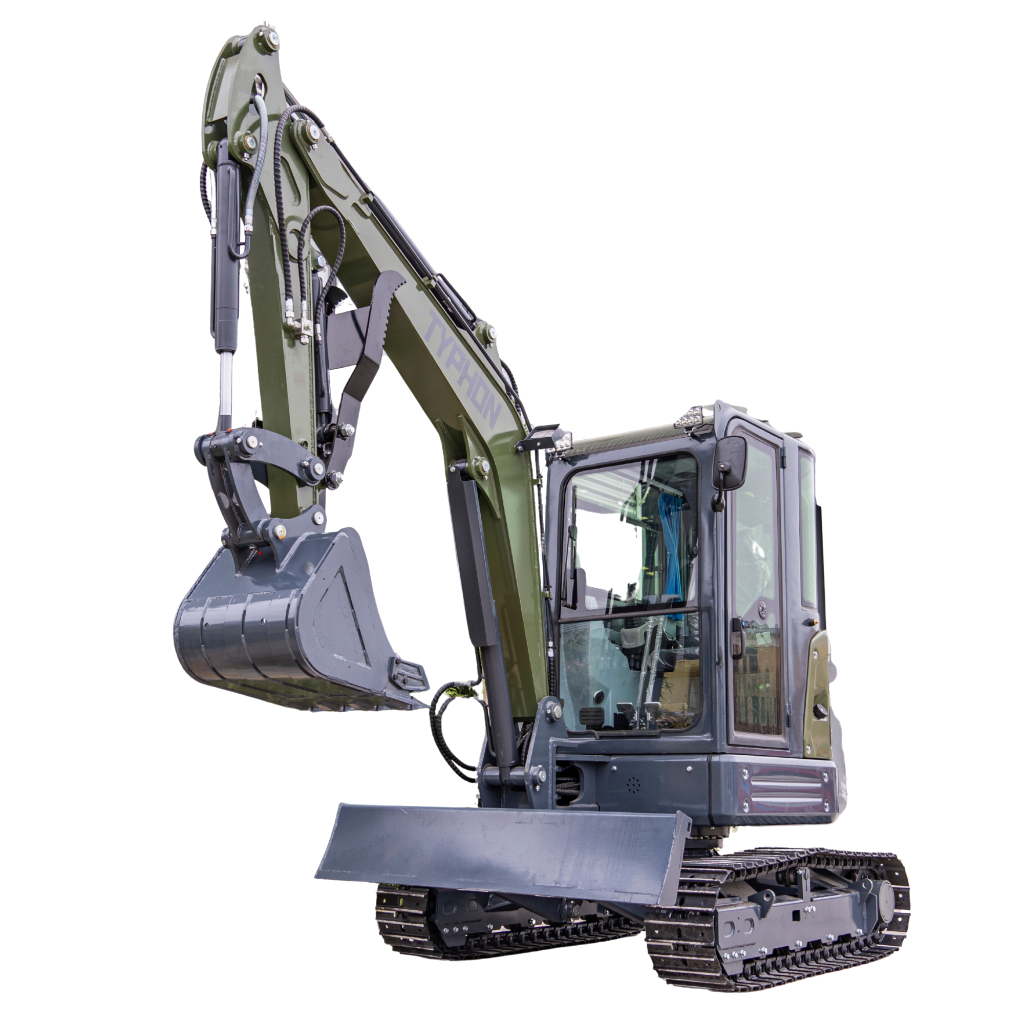 TYPHON KUVUO mini excavator on a worksite